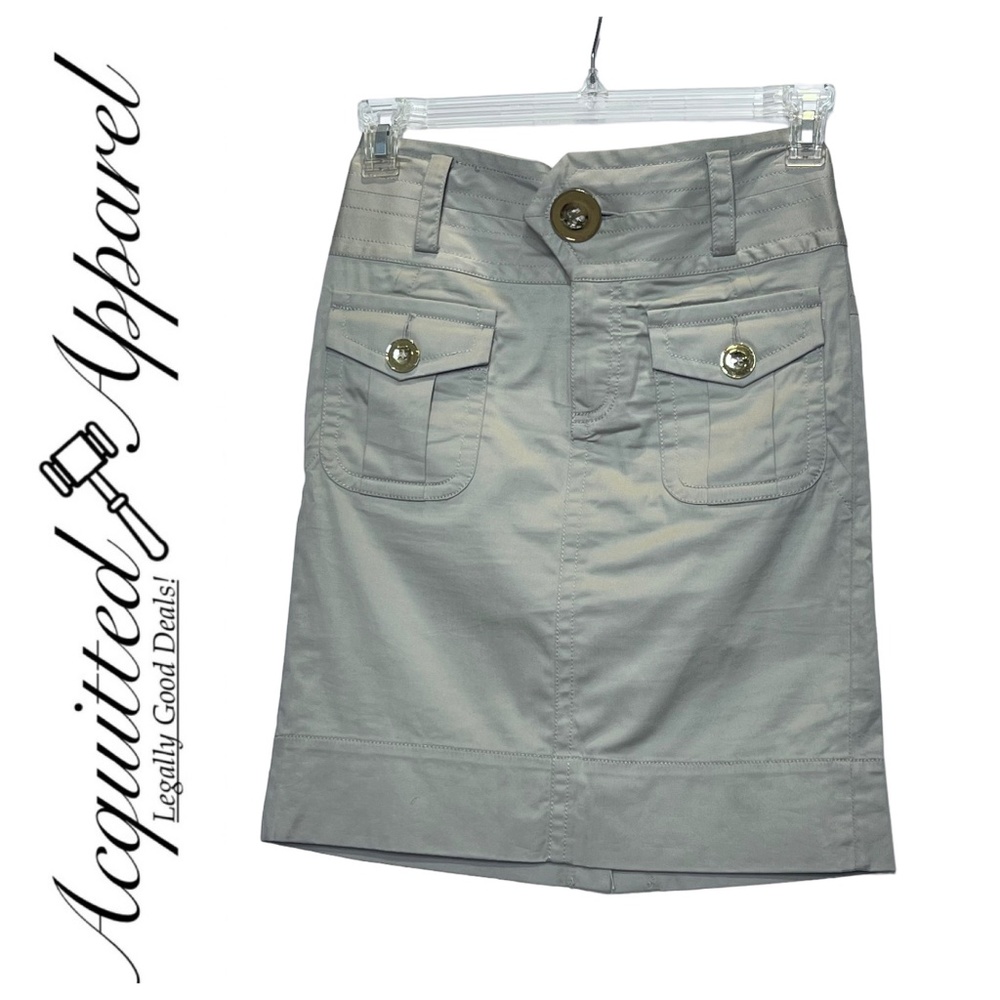 LaRok Four Flap Pocket Khaki Mini Skirt